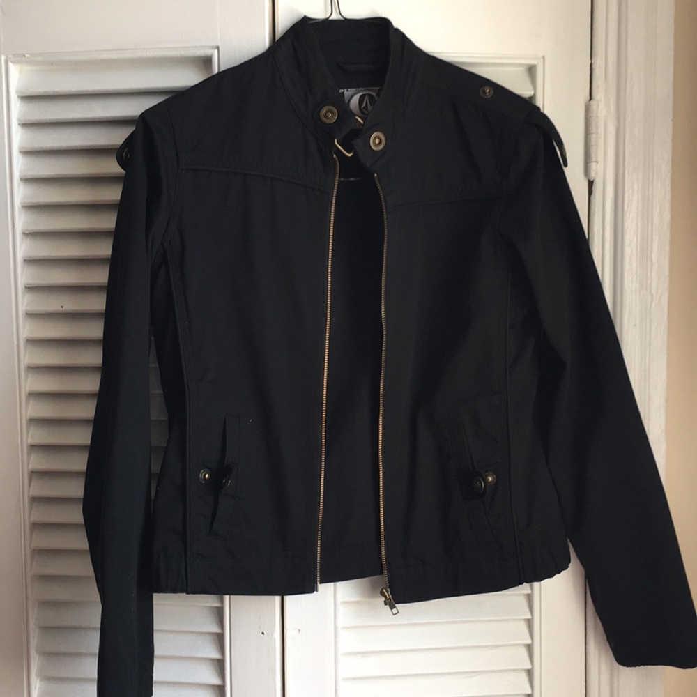 Women’s black Volcom bomber jacket size medium M